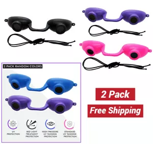 2 Pack EVO Sunnies Flexible Tanning Bed Goggles UV Eye Protection Glasses - Picture 1 of 17