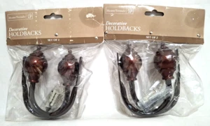 Lot Of 2 Home Trends Window Curtain Holdback Black Bronze Livingroom Bedroom New - Picture 1 of 4