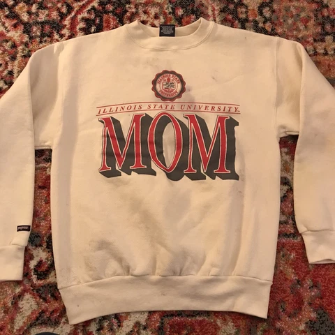 Vintage Illinois State University Mom Sweatshirt Size Large Made In USA Cover