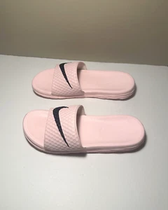 Nike Benassi Solarsoft Women's Size 9 Slides White Pink Sandals 705475 601 RARE - Picture 1 of 6
