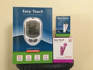 Easy Touch Test Strips Box of 50CT, 100 Easy Lancets 28G, and Meter SYSTEM!!!!! - Picture 1 of 4