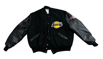 Vintage 90s Delong Wool LA Lakers Letterman Jacket Mens 48 USA Made NBA RARE - Image 1 of 4