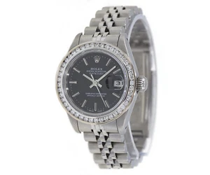 1987 Rolex Datejust 69174, 26mm, Steel W/ Aftermarket Diamond Bezel - Picture 1 of 7