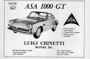 1967 Asa 1000 GT Stampa Originale Annuncio - Foto 1 di 1