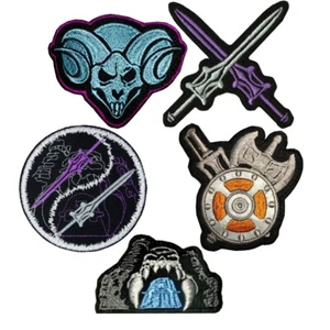 Parches Bordados He-man Años 80 MOTU Castillo Grayskull Havoc Espadas Armas - Imagen 1 de 1