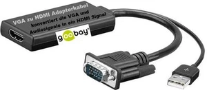goobay ® VGA Stecker USB A Stecker zu HDMI A Buchse Adapter Kabel 1920 x 1080P - Bild 1 von 2