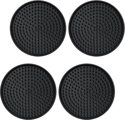 Conjunto de porta-copos absorventes pacote com 4 preto para mesa de centro - Imagem 1 de 4