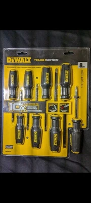 DEWALT ToughSeries MAXFIT 8-Piece Screwdriver Set – Magnetic Tips, Black Chrome - Image 1 of 2