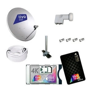 CAM HD 4K ULTRA TIVÙSAT+SCHEDA+PARABOLA 45CM+LNB 2USCITE+ SUPPORTO+20 METRI CAVO - Imagen 1 de 1