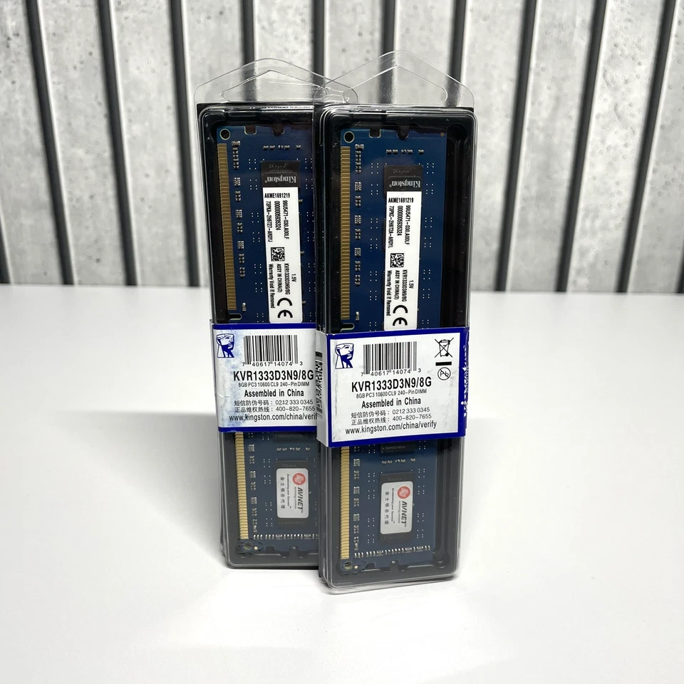 KINGSTON 16GB (2x8GB) Desktop DIMM Non-ECC Memory DDR3 Ram (KVR133D3N9/8G) - New - Image 1 of 3