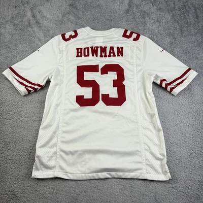 Camiseta de fútbol americano de la NFL San Francisco 49ers blanca mediana para hombre Nike Bowman 53 Foto 1 de 4