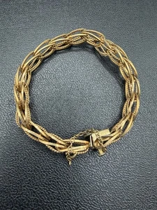 Vintage 1/20 12K GF Gold Filled Strang Kette Armband 7,5" Lesen* - Bild 1 von 6