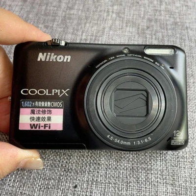 Nikon Coolpix S6500 Digital Camera 16MP 12X Optical Zoom with Accessories Black - Image 1 of 4