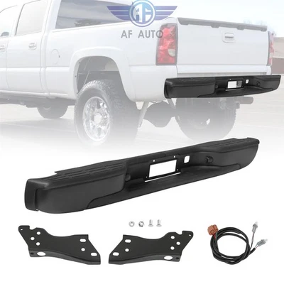 Rear Step Bumper For Chevy Silverado For GMC Sierra 1500 1999-2007 Black - Image 1 of 4