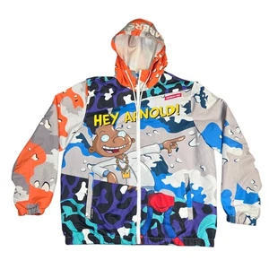 Members Only Nickelodeon X Jacket Size Large Rugrats Windbreaker Hey Arnold Camo - Bild 1 von 12