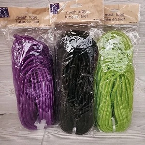 Deco Malla Flex Tubo Halloween Artesanía Cinta Corona Negro Verde Púrpura Lote de 6  - Imagen 1 de 4