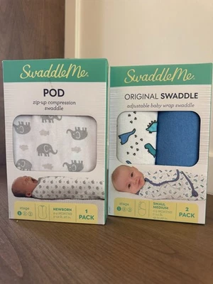 NOVO! SWADDLE ME Pod (recém-nascido) e envoltório ajustável para bebê (estágio 1; 7-14 lb) x2 - Imagem 1 de 4