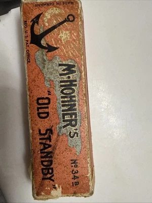 M-Hohner's OLD STANDBY Armónica Nº 34B Llave de G en Caja Original Hecha en Alemania Foto 1 de 4
