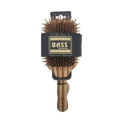 (1) Large Square Paddle Brush Wood Bristles 1 Count By Bass Brushes NEW - Image 1 of 4