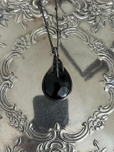 LSD Jewelry Gothic style faceted Black Onyx pendant - Picture 1 of 3