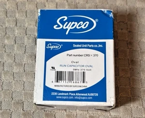 Condensador de funcionamiento OEM SUPCO CR5X370 5 MFD 370V tapa ovalada - Imagen 1 de 3