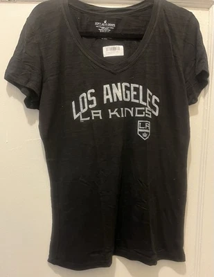 Nueva camiseta negra con cuello en V Soft As A Grape Los Angeles Kings para mujer talla XL Foto 1 de 2