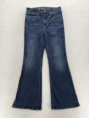 American Eagle Jeans Womens 8 Blue Super Hi Rise Flare Next Level Stretch Denim - Image 1 of 4
