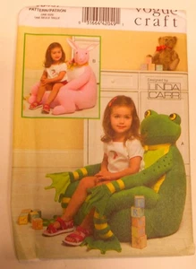Vogue Craft Pattern #V8467 Children's Animal Floor Chairs Frog Rabbit UNCUT - Picture 1 of 1