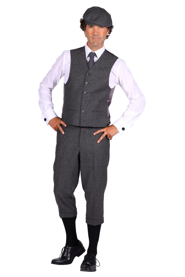 3/4-Hose 20er Jahre grau Karneval Fasching Kostüm Herren Männer Knickerbocker - Bild 1 von 1