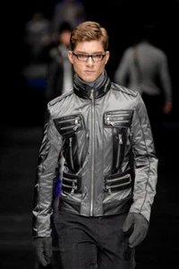 $1750 Designer DOLCE & GABBANA Men's D&G Stylish Multi Zippers Biker Jacket 48 - Picture 1 of 7
