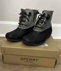 Botas SPERRY Mujer 6.5 M 6 1/2 Agua Salada Negras y Grises NUEVAS - Imagen 1 de 7