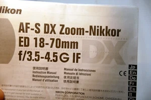 Nikon AF-S DX ED 18-70mm f3.5-4.5 G IF FLENS Instruction Guide Manual - Picture 1 of 5