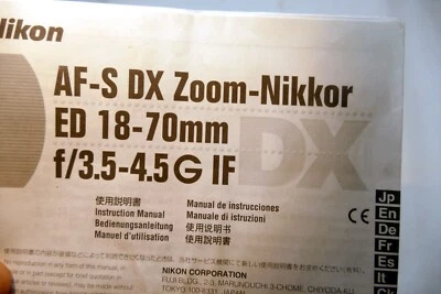 Nikon AF-S DX ED 18-70mm f3.5-4.5 G IF FLENS Instruction Guide Manual - Image 1 of 4