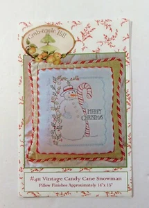 Vintage Candy Cane Pupazzo di Neve Modello per Cuciture #411 Cuscino Top Natale - Foto 1 di 3