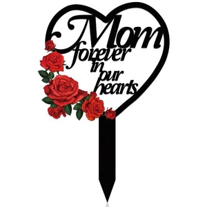 Memorial Stakes Grave Cemetery Decorations Metal Mom Grave Markers Plaque Sym... - Picture 1 of 7