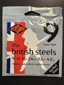 RotoSound Guitar Strings British Steels Stainless Steel BS9, 9 11 16 24 32 42 - Picture 1 of 2