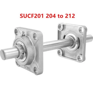 Stainless steel Square Solid Flange Pillow Block Bearing SUCF201 204 to 212 - Picture 1 of 6