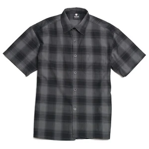 Camisa de trabajo tejida a cuadros manga corta Yago para hombre AC3 negra - Imagen 1 de 8