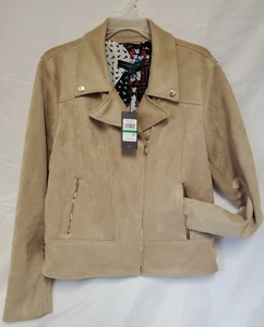Tommy Hilfiger Women's Moto Jacket Tan Size Large - Picture 1 of 11