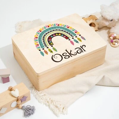 Personalisierte Erinnerungskiste | Erinnerungsbox Taufgeschenk Geschenk Geburt - Bild 1 von 4