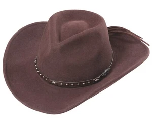Wollhut Westernhut Cowboyhut Country Outdoor Stars & Stripes »RENO« Braun - Picture 1 of 1