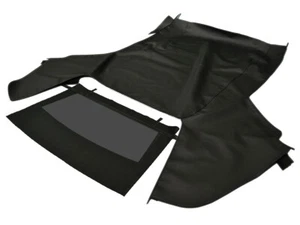 Fits: Ford Mustang 1983-1990 Soft Top & TINTED Plastic Window HAARTZ Black Vinyl - Picture 1 of 5