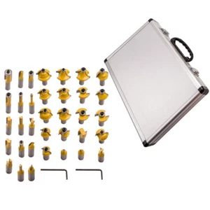 35 pezzi punte router 1/2" gambo chiavi a brugola coda di rondine scatola nucleo ondulata per kit punte bordo - Foto 1 di 10