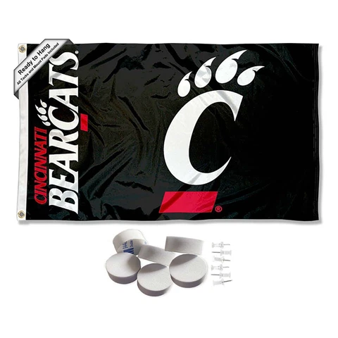 Cincinnati Bearcats Black Large Logo Tapestry Banner Cover