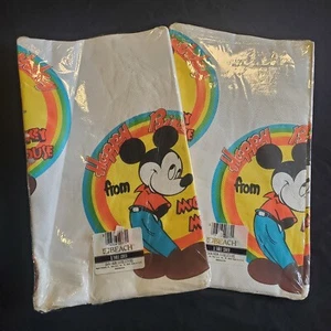 Vintage Mickey Mouse Retro Paper Tablecloth Lot Of 2 - 54"x96" Rectangle NOS - Picture 1 of 6