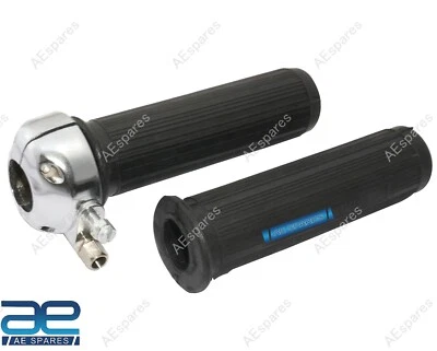 For Triumph Norton BSA Royal Enfield Classic Chrome 7/8" Twist Grip Throttle Set - Image 1 of 4
