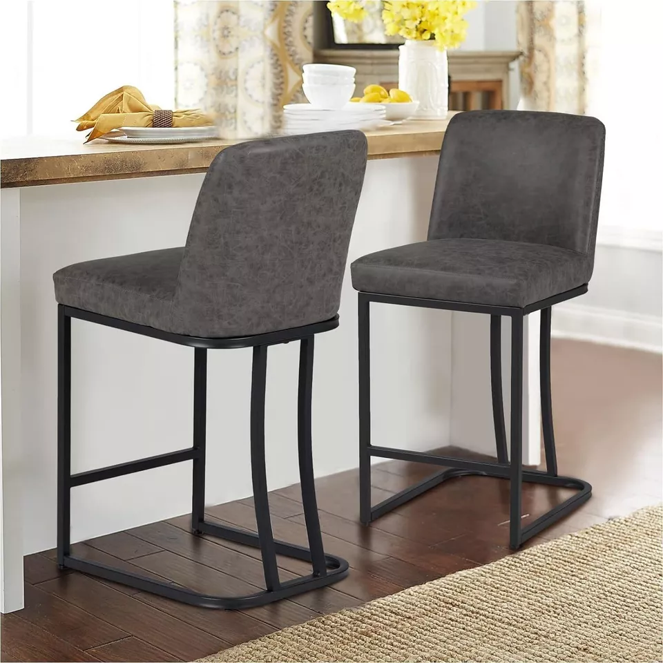 24 Inch Counter Height Bar Stools Set of 2 Home Kitchen Bar Chair with Metal leg - Image 1 of 4