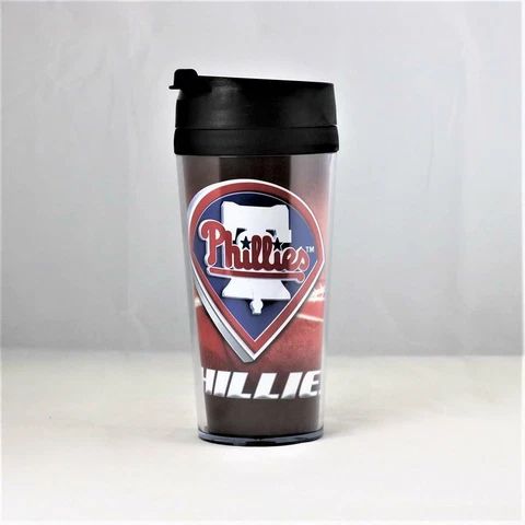 Philadelphia Phillies MLB Licensed 16oz Acrylic Tumbler Coffee Mug w/wrap Insert Cover