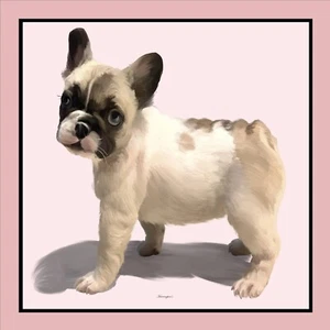 Bufanda de seda rosa 90 cm dobladillos cuadrados enrollados a mano nueva ideal REGALO - amantes de los perros - Imagen 1 de 11