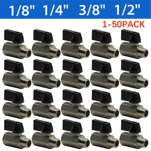 1-50PCS Air Compressor Mini Brass Ball Valve 1/8" 1/4" 3/8" 1/2"NPT Male/Female - Picture 1 of 7